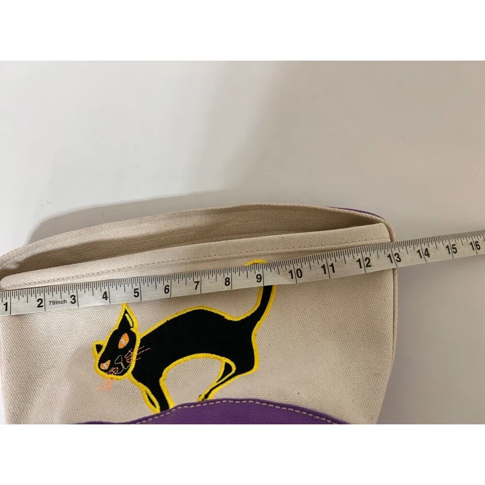 Land's End Halloween‎ Canvas Bucket Tote Bags Black Cat